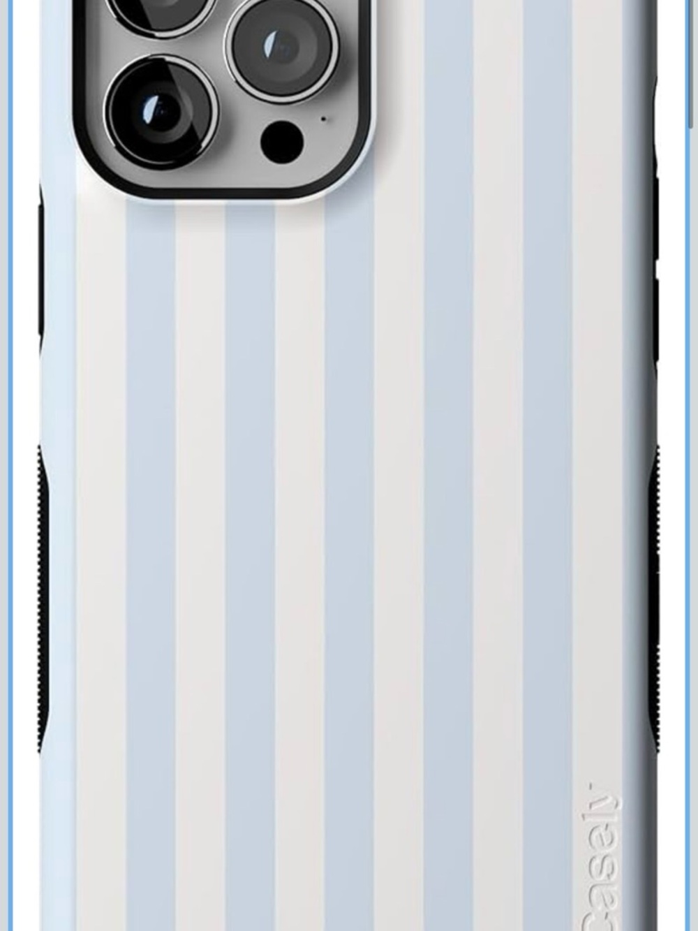NIB Casely Light Blue and White Striped iPhone Case